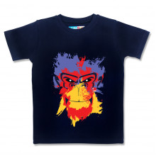 Men Round Neck Blue T-Shirt- Chimpanze